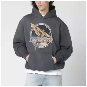 Represent Grey hoodie with logo print