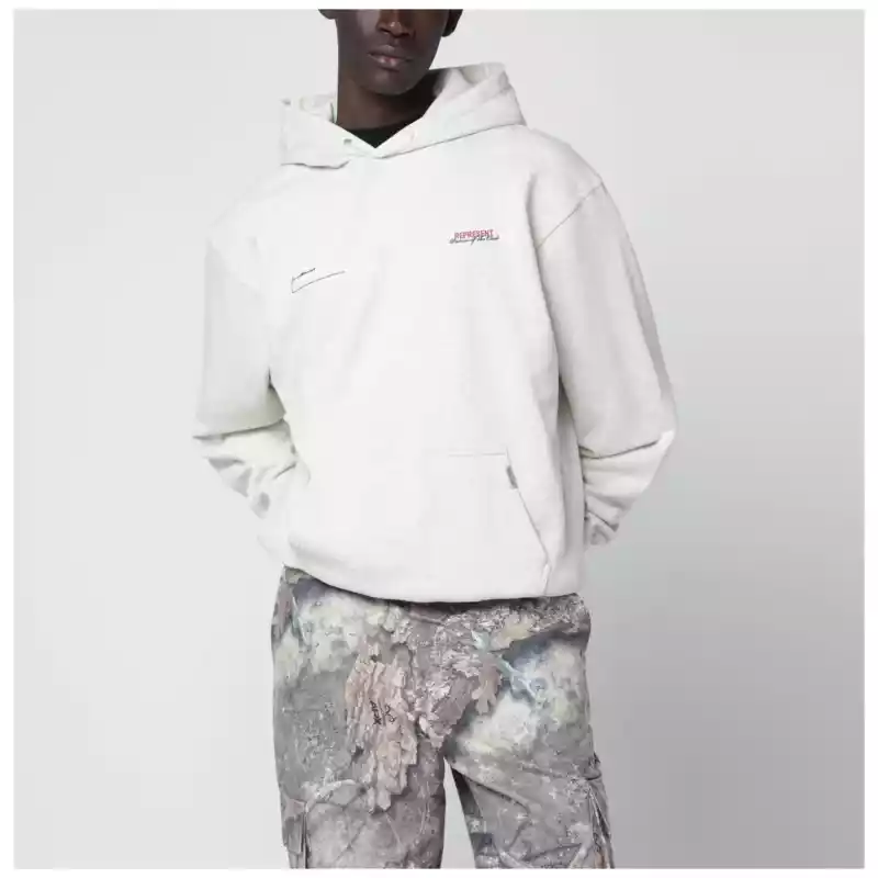 Represent Cream cotton hoodie with logo