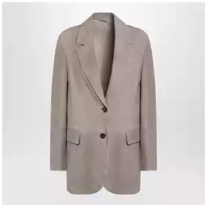 Brunello Cucinelli Light brown suede single-breasted blazer