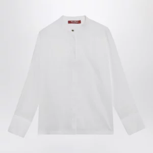 Max Mara Studio Baldili ramie canvas shirt in white