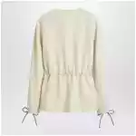 Max Mara Beige linen and silk jacket with drawstring