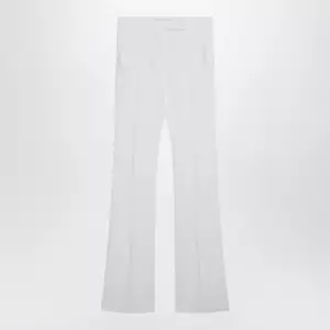 Max Mara Optical white slim trousers in crêpe canvas