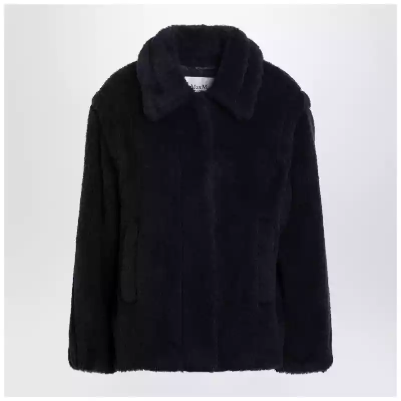Max Mara Navy faux-fur coat