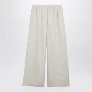 Max Mara Wide-leg linen and silk twill trousers in beige