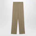 Max Mara Wide-leg trousers in camel wool and silk poplin