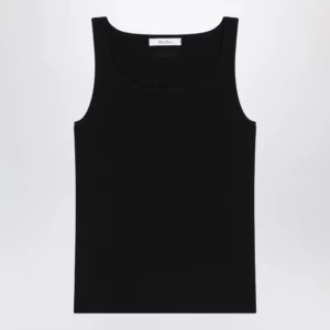 Max Mara Sleeveless viscose crêpe knit top in black