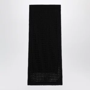 Max Mara Long sheer net cotton skirt in black