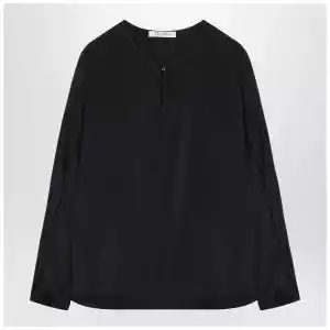 Max Mara Midnight blue silk-blend blouse
