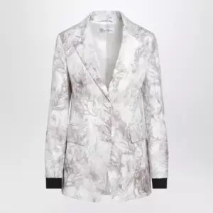 Max Mara Slim blazer in printed organza and cotton gabardine