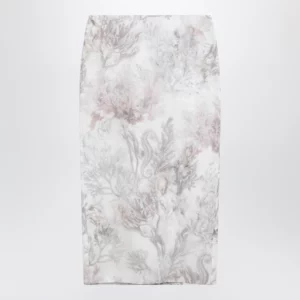 Max Mara Pencil skirt in printed gabardine and organza