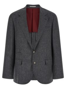 Brunello Cucinelli Blazer Flamed Canvas Blazer