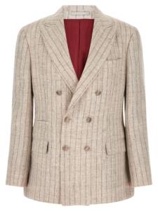 Brunello Cucinelli Pinstripe Twill Blazer