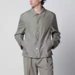 Brunello Cucinelli Unlined jacket in khaki membrane silk