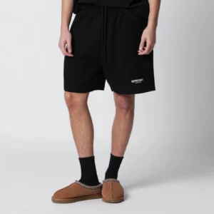 Represent Black cotton shorts with logo