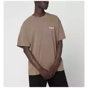 Represent Light brown cotton T-shirt with logo