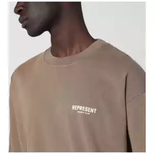 Represent Light brown cotton T-shirt with logo