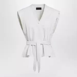 LEMAIRE White Chasuble shirt in bleached denim