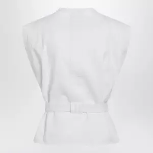 LEMAIRE White Chasuble shirt in bleached denim