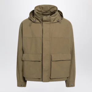 LEMAIRE Short hooded parka in khaki cotton