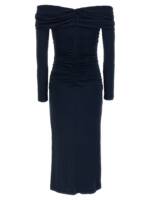 Carolina Herrera Off-shoulder 3/4 Slv Ruched Midi Dress