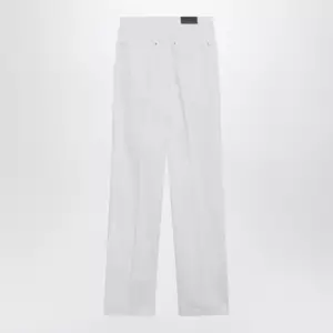 LEMAIRE High-waisted straight-leg jeans with belt in white denim