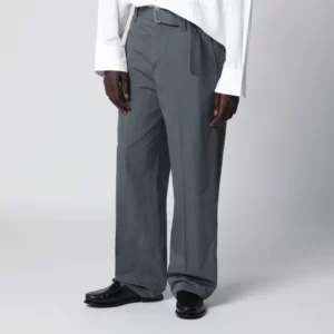 Lardini Grey cotton and silk trousers