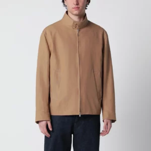 Lardini Camel linen-blend jacket