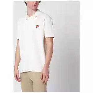 Maison Kitsuné Beige Fox Head Regular-Fit polo shirt