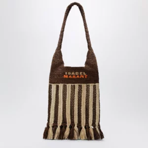ISABEL MARANT Striped raffia bag