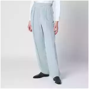 Blazé Milano Tomo light blue trousers in silk and linen
