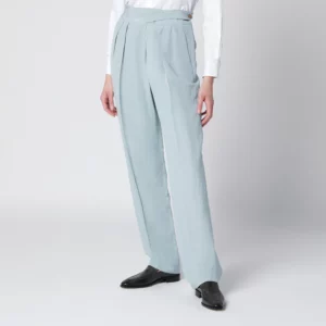 Blazé Milano Tomo light blue trousers in silk and linen