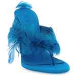 Paris Texas Lidia Feather Thong Mules