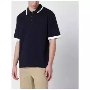 Maison Kitsuné Navy blue Comfort-Fit cotton polo shirt