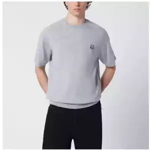 Maison Kitsuné Grey mélange Fox Head wool sweater