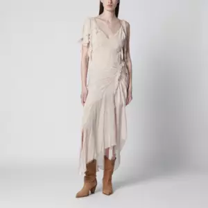 ISABEL MARANT Tylena asymmetric printed silk georgette dress in ecru