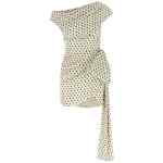 Self-Portrait Polka Dot Satin Tie Side Mini Dress