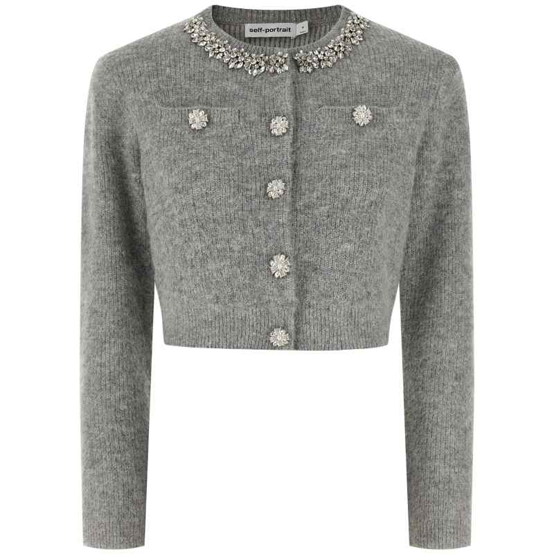 RS26123CBGRGREY_01_M_2025-11-20T12-01-53.971Z-5 Self-Portrait Grey Fluffy Crystal Trim Cardigan