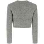 Self-Portrait Grey Fluffy Crystal Trim Cardigan