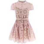 Self-Portrait Pink Floral Lace Mini Dress