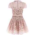 Self-Portrait Pink Floral Lace Mini Dress