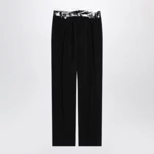 Maison Margiela Black pants with tape-detail waistband