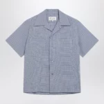 Maison Margiela Light blue check bowling shirt