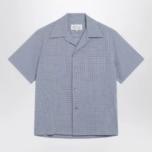 Maison Margiela Light blue check bowling shirt
