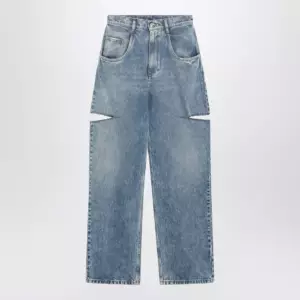 Maison Margiela Loose blue jeans with drawstrings