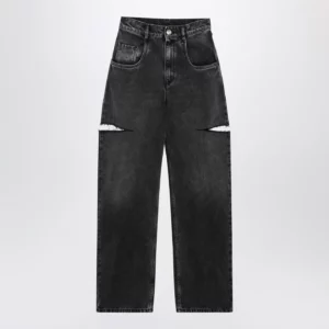 Maison Margiela Washed black jeans with side rips