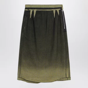 Maison Margiela Virgin wool midi skirt with faded check pattern