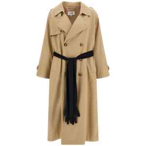 Mm6 Maison Margiela Trench Coat With Gloves