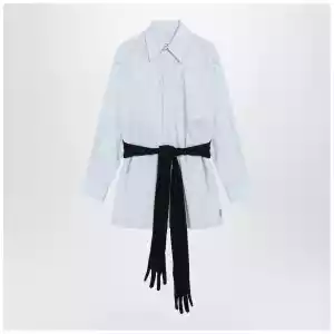 MM6 Maison Margiela Light blue cotton shirt with gloves