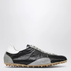 Maison Margiela Sprinters Sneakers In Black Leather And Vintage Suede