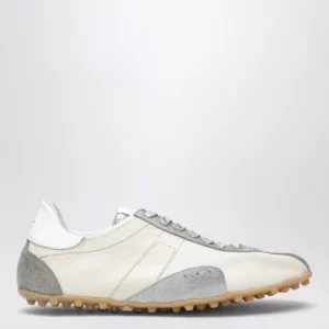 Maison Margiela Sprinters Sneakers In Cream Leather And Vintage Suede